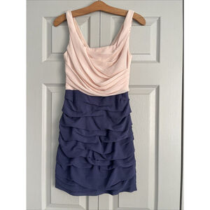 Express Women’s Blush Pink Violet Ruffle Ruched Mini Cocktail‎ Dress Size 0
